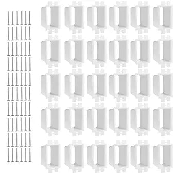 BE1-2 Electrical Outlet Box Extender with 60 Screws, 30 PCS 1-Gang Electric Extension Box Kit Single Gang Weatherproof & Fire Rated PVC Electrical Power Switch Receptacles Accessories