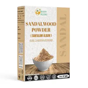 Herbs Botanica Chandan Sandalwood Powder Natural 2 oz For Skin, Face Pack, Face Mask, Worship Tilak, Auspicious Occasions 100% Natural, Soothing, Cleansing, Wrinkles