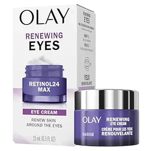 Olay Retinol 24 MAX Night Eye Cream, Fragrance Free Anti Aging Eye Cream for Fine Lines and Wrinkles, Hydrating Retinol Night Eye Treatment, Lightweight Moisturizing Eye Cream, 0.5 oz