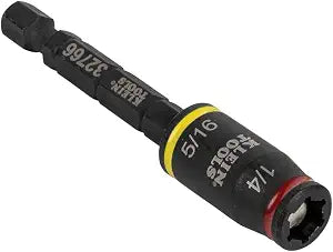 Klein Tools 32766 Impact Driver, 3-in-1 SAE Impact Socket and Bit Holder, Flip Socket with 1/4-Inch and 5/16-Inch Hex Drivers, 3-Inch Length