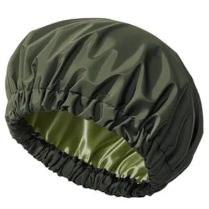 Edoneery Satin Lined Reusable Waterproof Shower Cap for Women