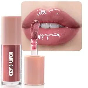 Beauty Glazed Rose Nude Tint Glass Shine Lip Oil Gloss ï¿½ï¿½ï¿½ï¿½ï¿½ï¿½ï¿½ï¿½ï¿½ High Pigment Hydrating Lip Serum Jelly Lip, Non-Sticky Mirror Glazed Finish, Smooths Lip Lin
