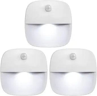 AMIR Upgraded Motion Sensor Stair Light Indoor (White - Pack of 3)