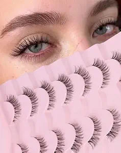 Jiocolor Cat Eye Lashes Wispy Fake Lashes Clear Band Strip Lashes ZT20