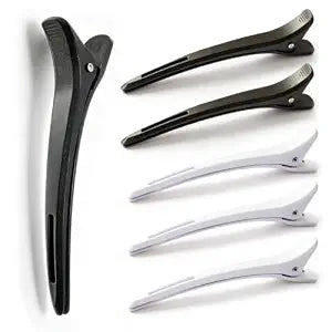 6 Pack /4.6 Inch Matte Non Slip Duck Bill Hair Clips with Teeth, Professional Non Slip band Clips DIY Accessories Hairpins Hairgrip for Women(Blcak & White)