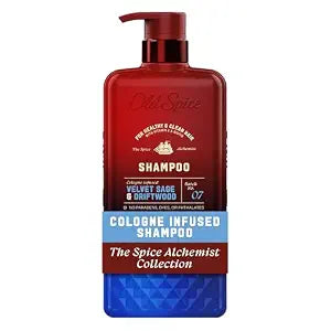 Old Spice Mens Shampoo, The Spice Alchemist Collection, 24/7 Cologne-Infused Velvet Sage & Driftwood Scent, Free of Parabens & Phthalates, 20 fl oz
