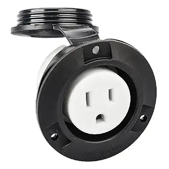 Veepeak 15A Flanged Shore Power Outlet NEMA 5-15R 125V Receptacle