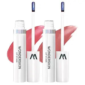 Wonderskin Wonder Blading Lip Stain Peel Off Masque - Long Lasting, Waterproof and Transfer Proof Pink Lip Tint, Matte Finish Peel Off Makeup (Romance + Whimsical Masque)