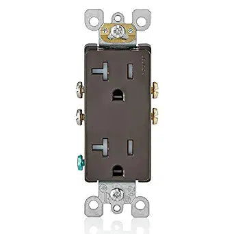 Leviton 20 Amp Decora Tamper-Resistant Duplex Electrical Wall Outlet, T5825, Brown