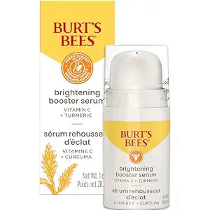Burt's Bees Vitamin C Turmeric Facial Serum, Brightens Skin & Visibly Reduces Dark Spots, Fine Lines & Wrinkles, Naturally Hydrating, Lightweight - Brightening Booster (1 oz)