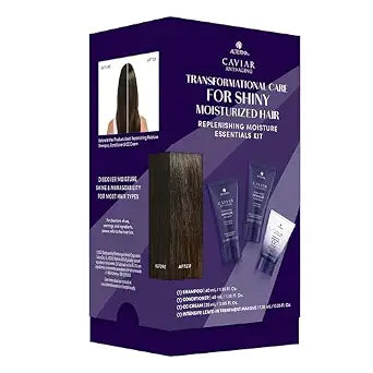 Alterna Haircare CAVIAR Anti-Aging Replenishing Moisture Trial Kit - Shampoo, Conditioner, Leave-In CC Cream | For Dry, Brittle Hair | Protects, Restores and Hydrates | Sulfate Free