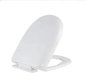 Elongated Toilet Seat - Slow Close & Quiet Close Soft Closing Hinges,Durable Molded Plastic,Easy Installation & Universal Fit for Standard Elongated Toilets (White)