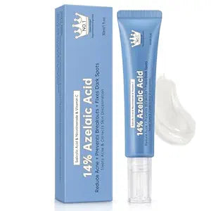 Azelaic Acid 14% Acne Cream for Redness Relief, Dark Spots, Facial Serum with Niacinamide & Vitamin C Prevent Acne Breakouts, Azelaic Acid Serum for Balance Excess Sebum & Soothe Irritation, 1 Oz.