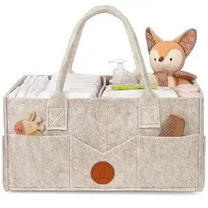 Maliton Felt Diaper Caddy Organizer for Changing Table - Large, Khaki