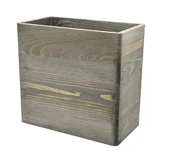 Owlgift Rustic Gray Wooden Trash Can, Rectangular Wastebasket Bin for Home, Office, Kitchen, Bathroom  Farmhouse Style Wood Garbage Bin, 9.8 x 5.3 x 9.3