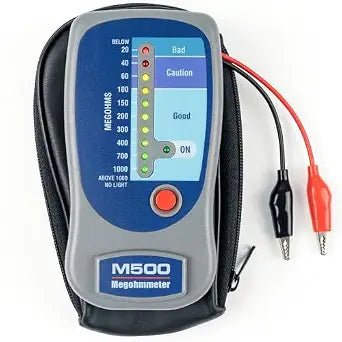 M500 Megohmmeter Insulation Tester, HVAC Compressor & ECM Motor Tester up to 1000 Megohms at 500V DC, Volt Ohm Meter with Soft Case