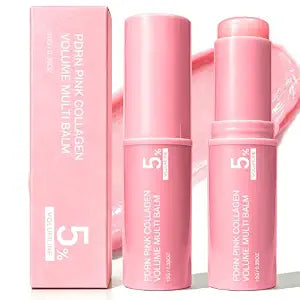 2 Pcs PDRN Pink Collagen Volume Multi Balm Stick, Hydrate and Brighten Skin