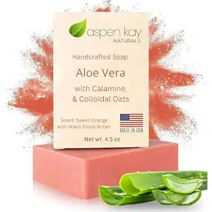 Calamine Soap Bar with Organic Aloe Vera & Colloidal Oats. 4.5 oz
