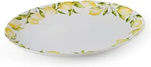 Mikasa Lemons Oval Bone China Lightweight Chip Resistant Serving Platter, 14-Inch, Multicolor