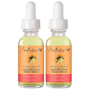 SheaMoisture Papaya & Vitamin C Face Serum, Brighter Days Ahead 2-Pack – for All Skin Types, Even Complexion Tone, Glow Up Essentials, 1 Oz Each