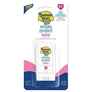 Banana Boat Baby Sunscreen Stick SPF 50 | Travel Sunscreen for Babies, Oxybenzone-Free, Baby Sunblock SPF 50, Pediatrician Tested, 0.5oz