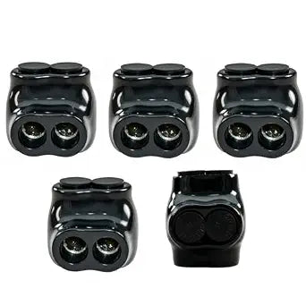 5Pcs Insulated Multi Tap Connector 4-14 AWG 2 Port Insulated Wire Connectors Aluminum to Copper Slotted Allen Hex Dual Sided Entry for Wiring Applications UL Listed