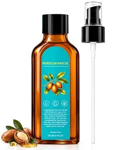 Moroccan Argan Oil for Hair, Frizz Control and Shine for Dry and Curly Hair