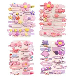 56 pcs Girl Hair Clips Cute Clips for Toddler Girls Hair Accessories for Kids Rabbit/Flower/Bow Colorful Patterns