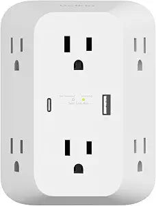Belkin 6-Outlet Surge Protector Power Strip, 1680J with USB A & USB C Ports