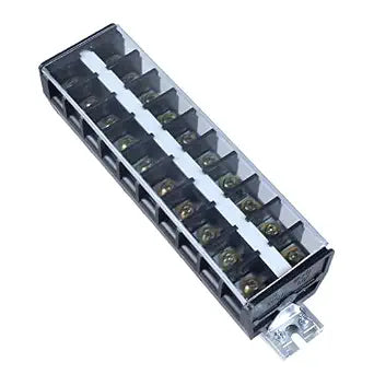 1pc Terminal Block, 60A 10 Positions Dual Row Screw Terminal Strip Block with CoverTD6010 1Pack