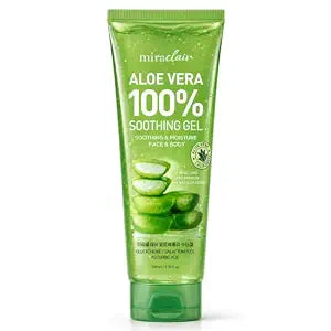 MIRACLAIR Aloe Vera Gel Skin & Face Moisturizer, Travel Size, 3.38Fl Oz