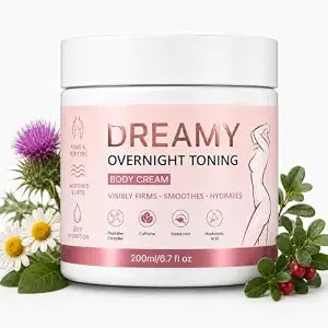 Overnight Toning Whip Cellulite Cream, Firming Cream for Belly, Thighs, Arms & Neck with Peptides & Caffeine, Skin Tightening Cream for Body Loose Skin & Uneven Texture, 6.7 FL Oz
