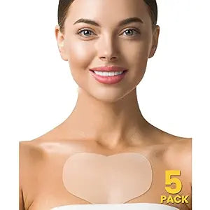 Chest Wrinkle Pads, Pack of 5 100% Medical Grade Anti-Aging Advanced Skin Firming Tightening & Moisturizing Patches, Décolleté Anti Wrinkle Patches, Overnight Wrinkle Remover Treatment