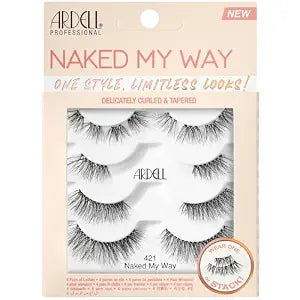 Ardell Naked Lashes 421 ï¿½ï¿½ï¿½ Ultra-Light Natural Eyelashes with Clear Invisiband, 