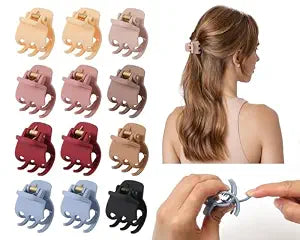12Pcs Medium Silicone Hair Clips for Women, 1.3 Inch Small Jaw Clips