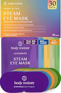 Body Restore Heated Eye Mask Warm Compress for Dry Eyes - Variety 30 Pack