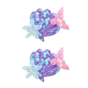 Mermaid Hair Clips Starfish Hair Clip Shell Hair Pins Multicolor Sparkling Hair Clips Accessories for Women and Girls Birthday Beach Party Headpiece (B)