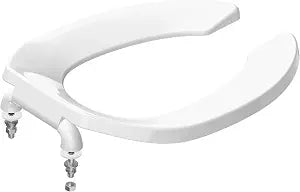 Commercial Toilet Seat Front Open, Toilet Seat Public 18.5 Inch Elongated Toilet Seat for Church, School, Hospital, Office,Heavy Duty Toilet Lid Common(White)