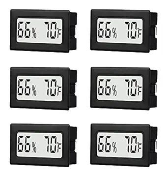 6 Pack Mini Small Digital Hygrometer Thermometer Indoor Temperature and Humidity Meter Gauge with Temp Humidity Sensor Monitor Fahrenheit () for Jars,Home,Room