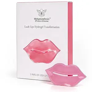 Metamorphosis LushLips Hydrogel Lip Mask, Hyaluronic Acid & Centella Asiatica | Smoother Lines & Plumper Lips | Anti-Aging & Post-LED Treatment | Dermatologist Recommended, 5-Pack
