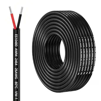 26 Gauge 2 Conductor Tinned Copper Electrical Wire Stranded PVC Cord 100FT