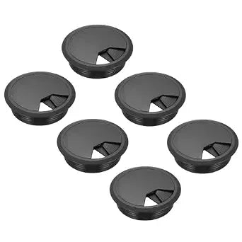 MECCANIXITY 6 Pcs Desk Grommet 3 Inch(80mm), Round Desk Cord Hole Cover Wire Cable Organizer for Home Office Computer Table Cables, Black