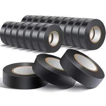 20 Pack Black Electrical Tape Waterproof3/4 in x 60ftHigh Temperature Electric Tape Weatherproof Home Outdoor Multipurpose Insulating Wire WrappingMaximum Voltage