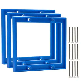 1/4" Double Gang Electrical Box Extender, Blue, Pack of 3