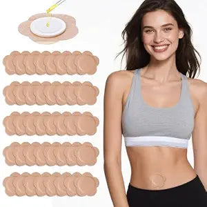 Autdor Castor Oil Patches for Belly Button, 100PCS Castor Oil Pack Wraps Organic Cotton Self-Adhesive Castors Oils Pack Anti Leakage Disposable Pads Portable & Breathable No Wash (Oil Not Included)