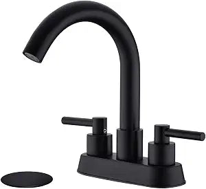 TRUSTMI 4 Inch Centerset Bathroom Faucet for 2 or 3 Hole Sink, Matte Black