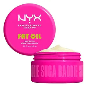 NYX PROFESSIONAL MAKEUP Fat Oil Body Butter in Suga Baddie, Vanilla Scented Body Cream with Avocado Oil and Shea Butter for 24 HR Hydration, Fast Absorbing, Whipped Formula, Vegan & Cruelty-Free