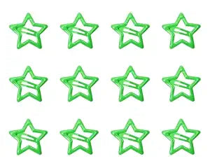 Penta Angel Star Hair Clips 12Pcs Small Metal Star Snap Hair Clips Barrettes Decoration Accessories for Women (Green)