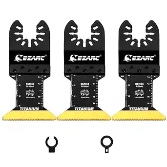 EZARC Titanium Oscillating Tool Blades, Oscillating Multitool Blades for Metal, Wood Nails, Screws Cutting, Plastic, 3 Pack