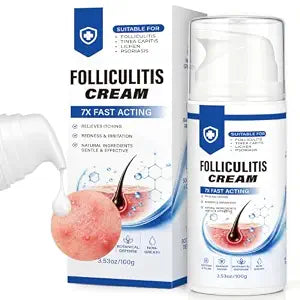 Folliculitis Treatment Cream, Non‑Greasy Ointment for Scalp Bumps, Body Breakouts, Itching & Redness, Gentle for Sensitive Skin, 3.53 Oz